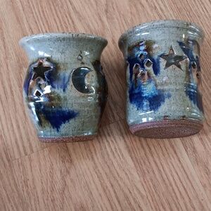 Moon and Star Celestial Handmade Candle Holders